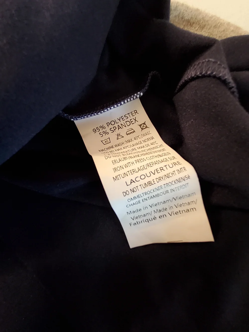 Navy Sleeveless Sleep Gown with Grey Trim - Women's Top - Picture 6 of 6